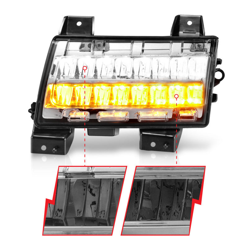 ANZO 2018-2021 Jeep Wrangler LED Side Markers Chrome Housing Clear Lens w/ Sequential Signal 511086 511086 Photo - Unmounted
