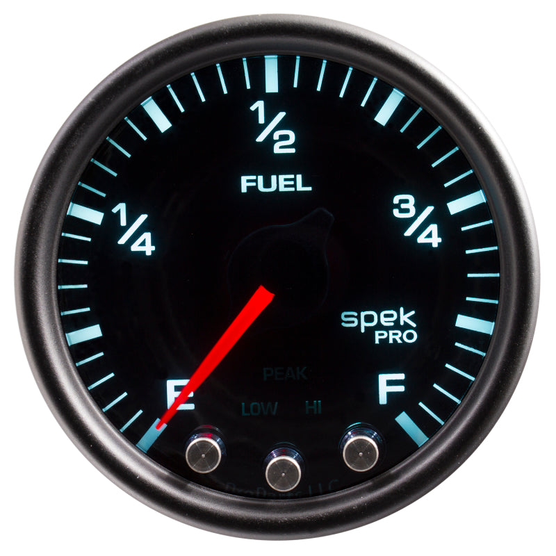 Autometer Spek-Pro Gauge Fuel Level 2 1/16in 0-270 Programmable Blk/Smoke/Blk P31252 P31252 User 1