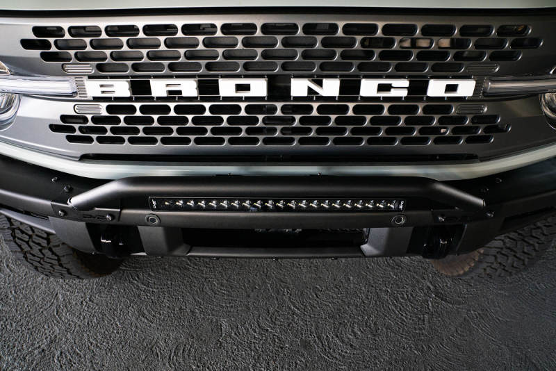 DV8 Offroad 2021-2022 Ford Bronco (Not For Factory Plastic Bumper) Factory Bumper Bull Bar - Black LBBR-06 LBBR-06 Photo - Close Up