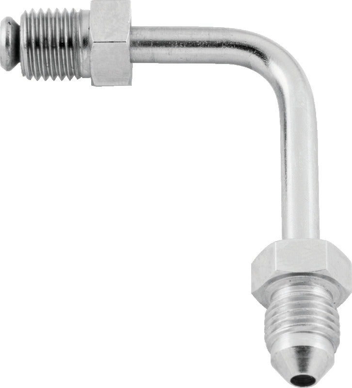 TwinPower Twin Power Chrome Brake Fitting Male 3/8-24 Inverted Flare to AN-3 Male 90 Degree Adaptor Tube Short 035966 035966 Photo - Primary