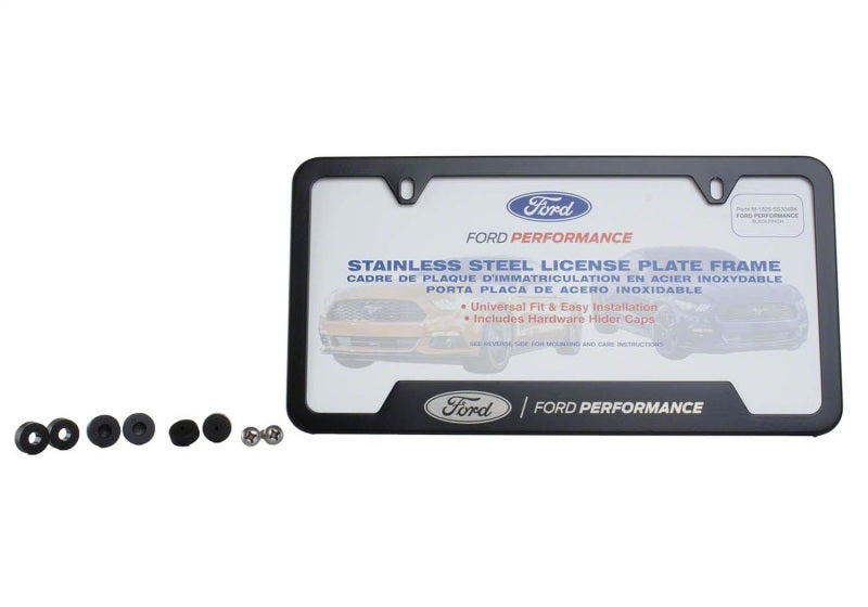 Ford Racing Stainless Steel Ford Performance License Plate Frame - Black M-1828-SS304BK M-1828-SS304BK Photo - Unmounted