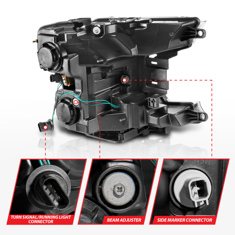 ANZO 18-20 Ford F-150 (w/o Fctry LED) Full LED Proj Headlights w/Light Bar Swtchbk Seq. Black w/Init 111570 111570 Photo - Unmounted