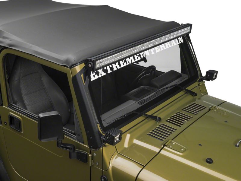 Raxiom 97-06 Jeep Wrangler TJ 50-In LED Light Bar Windshield Mount w/ Auxilliary Bracket J106746 J106746 Photo - Close Up