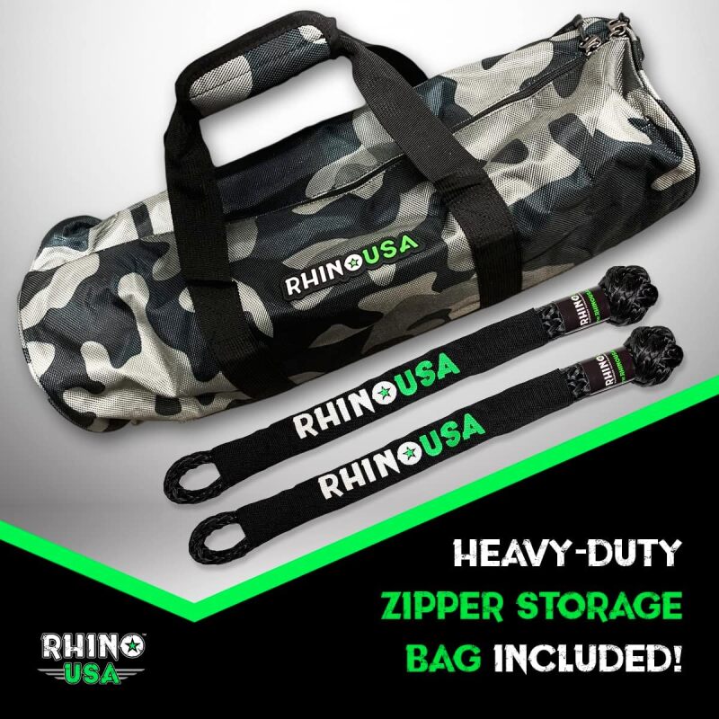 Rhino USA 7/8In X 30Ft Kinetic Rope Recovery Kit W/Soft Shackles (Black) RG-KRKIT78X30-BLK RG-KRKIT78X30-BLK User 2
