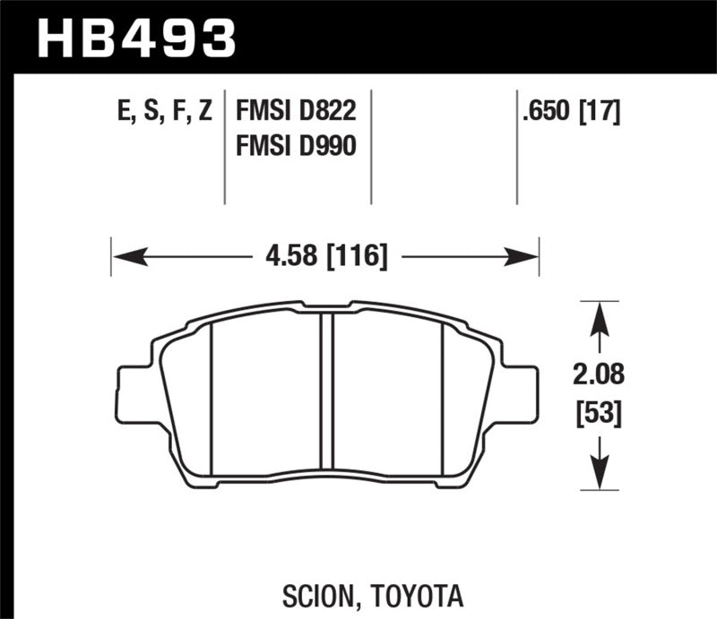 Hawk Blue 9012 Brake Pads Front Scion Xa Base 2004-2004 HB493E.650 Photo - Primary