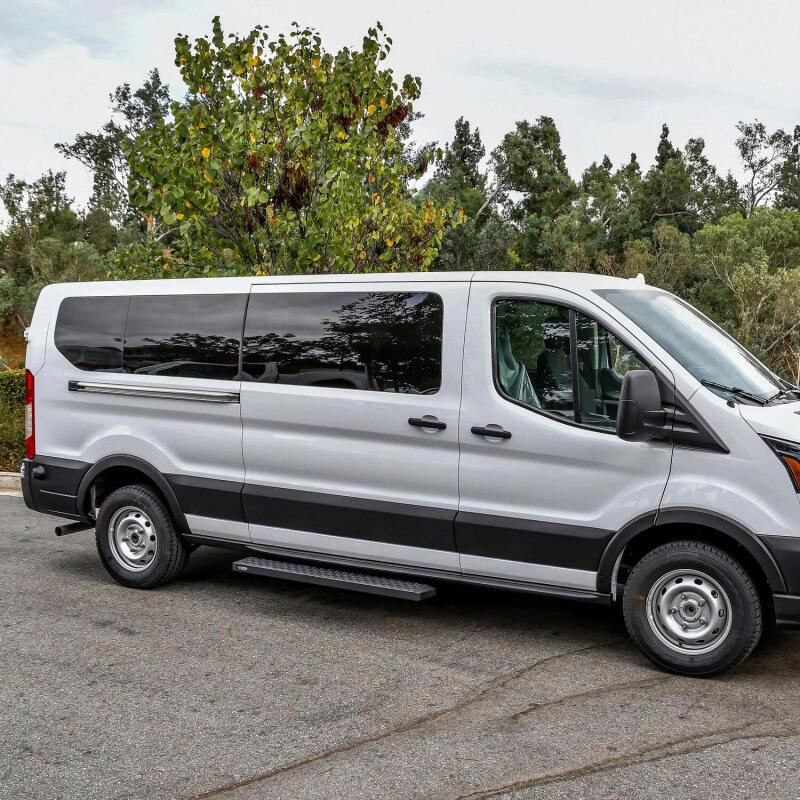 Westin Ford Transit Van 150/250/350 (Single 54in Pass Door) Grate Steps Running Boards - Tex. Blk 27-80015 27-80015 Photo - Mounted