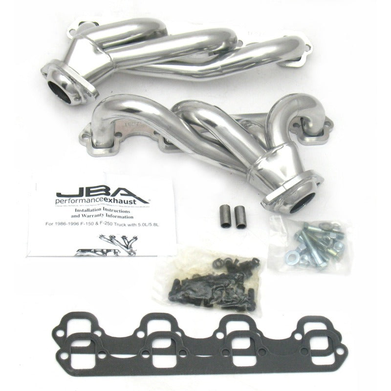 JBA 87-95 Ford F-150 5.0L SBF 1-1/2in Primary Silver Ctd Cat4Ward Header 1627SJS 1627SJS Photo - Primary