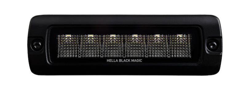 Hella Universal Black Magic 6 L.E.D. Flush Mount Mini Light Bar - Flood Beam 358176221 358176221 Photo - out of package