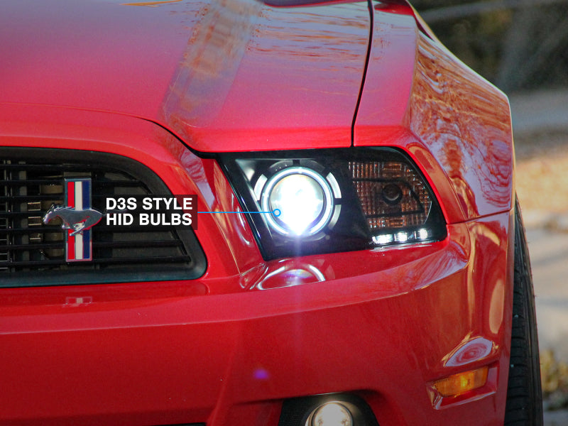 Raxiom 13-14 Ford Mustang w/ Factory HIDLED Halo Projector Headlights- Black Housing (Smoked Lens) 49170 49170 Photo - Close Up