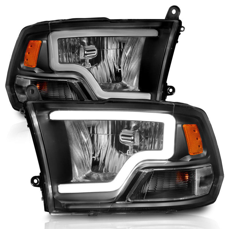ANZO 2009-2018 Dodge Ram 1500 Crystal Headlights w/ Light Bar Black Housing 111515 111515 Photo - Unmounted