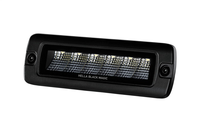 Hella Universal Black Magic 6 L.E.D. Flush Mount Mini Light Bar - Flood Beam 358176221 358176221 Photo - Unmounted