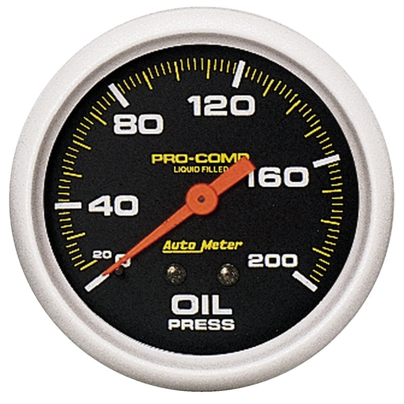 Autometer Gauge, Oil Press, 2 5/8", 200psi, Liquid Filled Mech, Pro-comp 5422 Photo - Primary