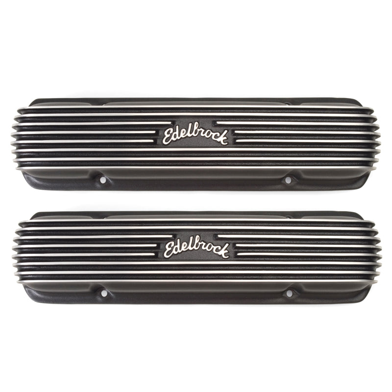 Edelbrock Valve Cover Classic Series Pontiac 1962-1979 301-455 CI V8 Black 41303 41303 Photo - Primary