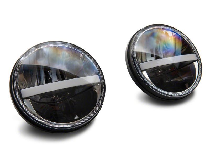 Raxiom 97-18 Jeep Wrangler TJ & JK Axial 7-In LED Headlights w/ DRL - Blk Housing (Clear Lens) J143372 J143372 Photo - Close Up