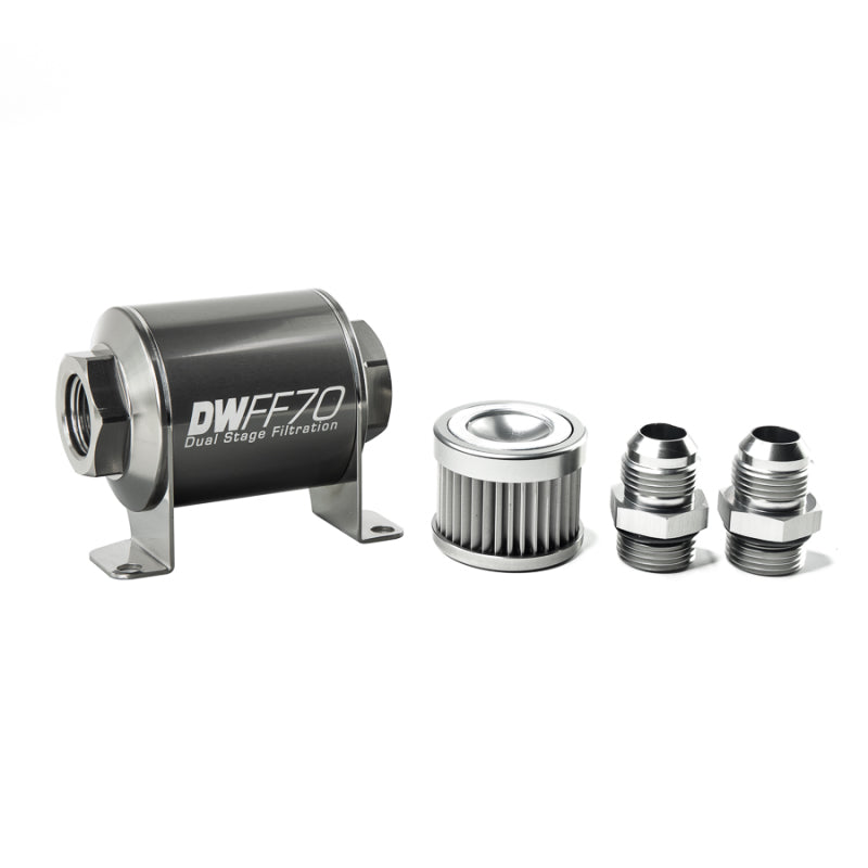 DeatschWerks '-10AN, 10 micron, 70mm In-line fuel filter kit 8-03-070-010K-10 Photo - Primary
