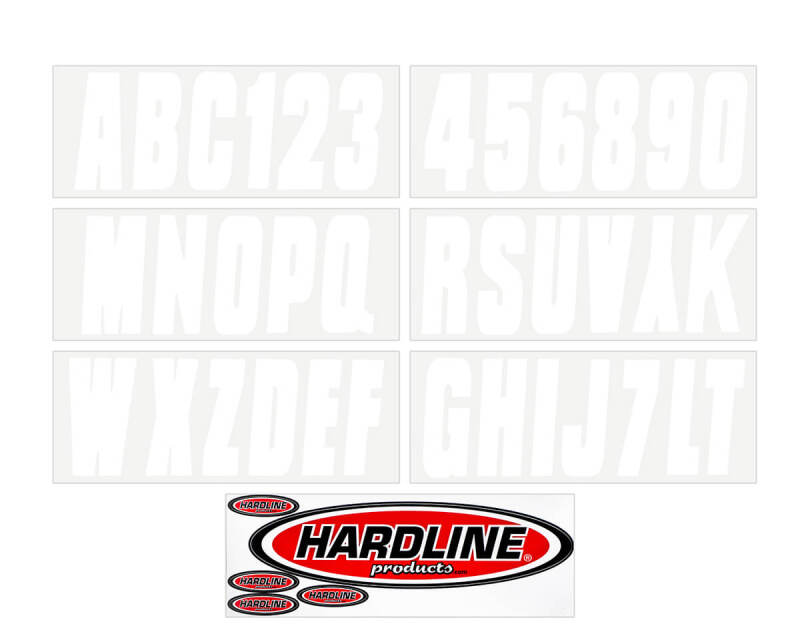 Hardline Boat Lettering Registration Kit 3 in. - 350 White Solid WHI350EC WHI350EC Photo - Primary