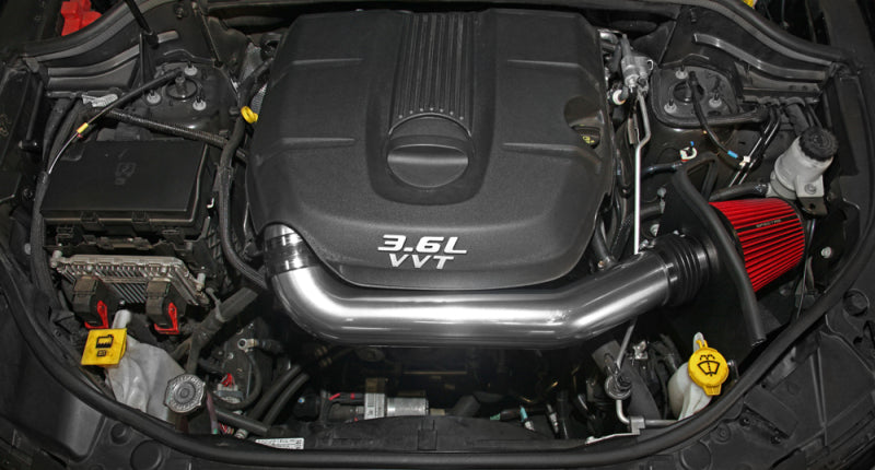 Spectre 11-15 Jeep Grand Cherokee V6-3.6L F/I Air Intake Kit - Polished w/Red Filter 9020 9020 Photo - Mounted