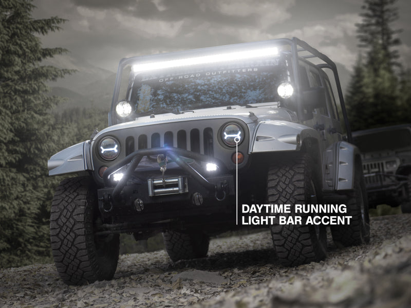 Raxiom 07-18 Jeep Wrangler JK LED Halo Headlights- Black Housing (Clear Lens) J123773 J123773 Photo - Close Up
