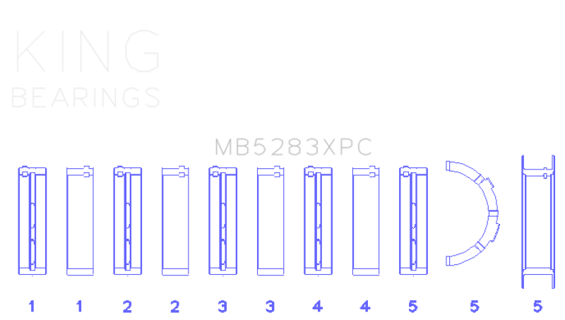 King Engine Bearings Ford V8/4.6L DOHC/Sohc 24V (Size +.026mm) Main Bearing Set MB5283XPC.026 MB5283XPC.026 Photo - Primary