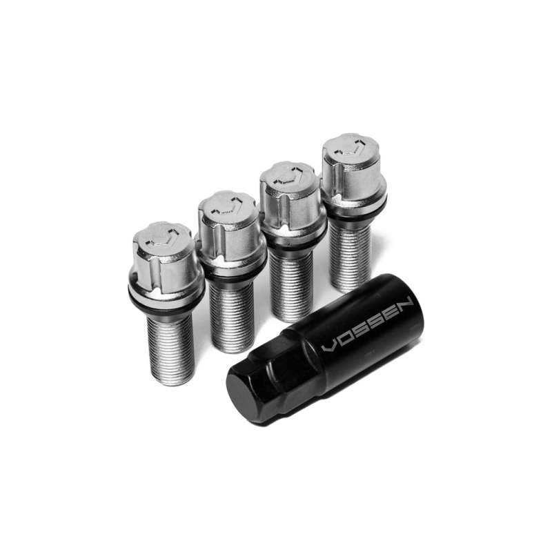 Vossen 30mm Lock Bolt - 14x1.25 - 17mm Hex - Cone Seat - Silver (Set of 4) LUG-BL1425-30-CH LUG-BL1425-30-CH Photo - Primary
