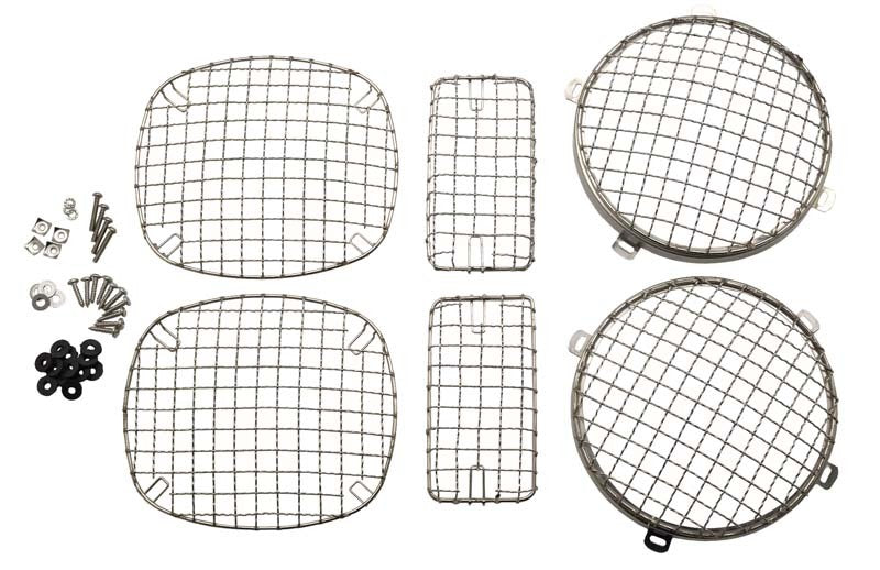 Kentrol 97-06 Jeep Wrangler TJ Wire Mesh Guard Set 6 Pieces - Polished Silver 30488 30488 Photo - Primary