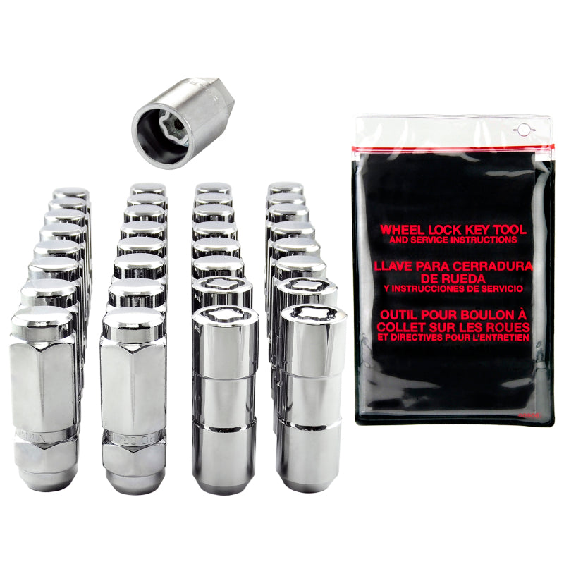 McGard 8 Lug Hex Install Kit w/Locks (Cone Seat Nut / Duplex) 9/16-18 / 7/8 Hex / 2.5in L - Chrome 84834 84834 Photo - Primary