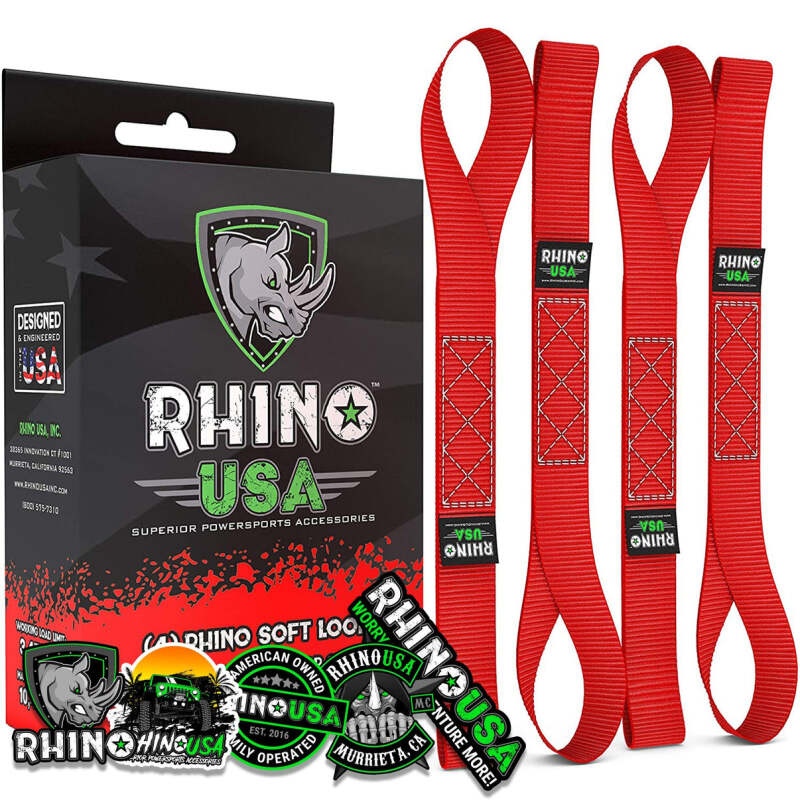 Rhino USA Soft Loops Motorcycle Tie-Down Set 4-Pack Red SOFT4PACK-RED SOFT4PACK-RED Photo - Primary