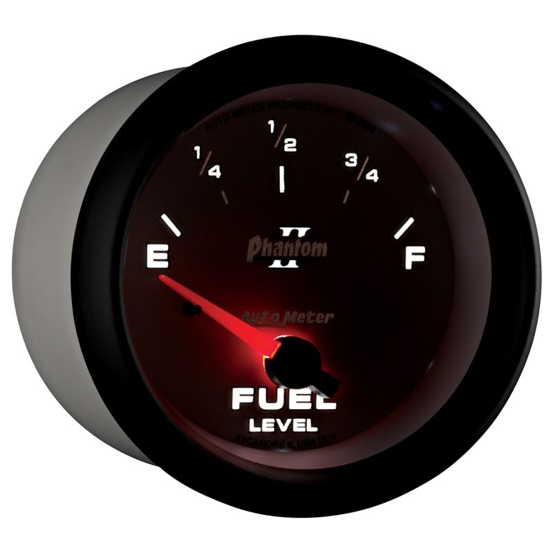 AutoMeter Gauge Fuel Level 2-5/8in. 240 Ohm(e) to 33 Ohm(f) Elec Phantom II 7816 7816 User 6