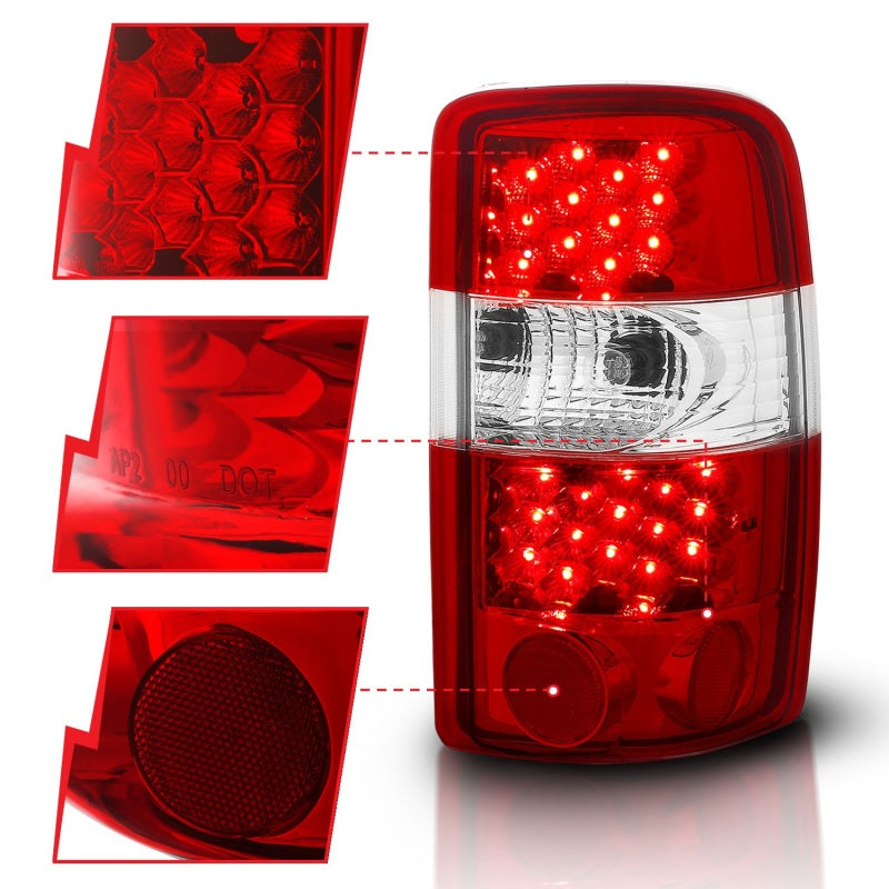 Anzo 2000-2006 Chevrolet Suburban LED Taillights Red/Clear 311001 Photo - Unmounted