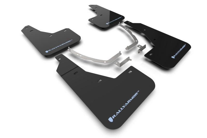 Rally Armor 2022 Hyundai Ioniq 5 Black Mud Flap w/ Light Blue Logo MF87-UR-BLK-PBL MF87-UR-BLK-PBL Photo - Primary