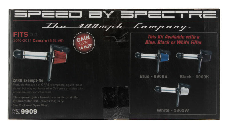 Spectre 10-11 Chevy Camaro V6-3.6L F/I Air Intake Kit - Clear Anodized w/Red Filter 9909 9909 Photo - in package
