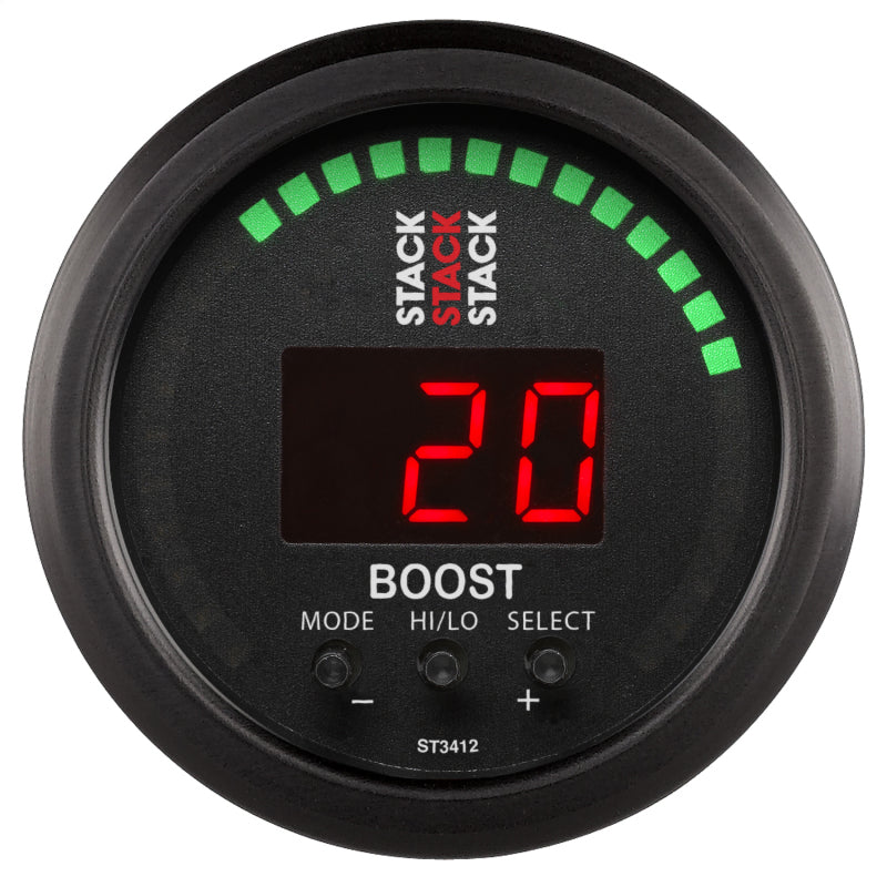 Autometer Stack 52mm -1 to +2 Bar (-30INHG to +30 PSI) Boost Controller - Black ST3412 ST3412 Photo - Primary