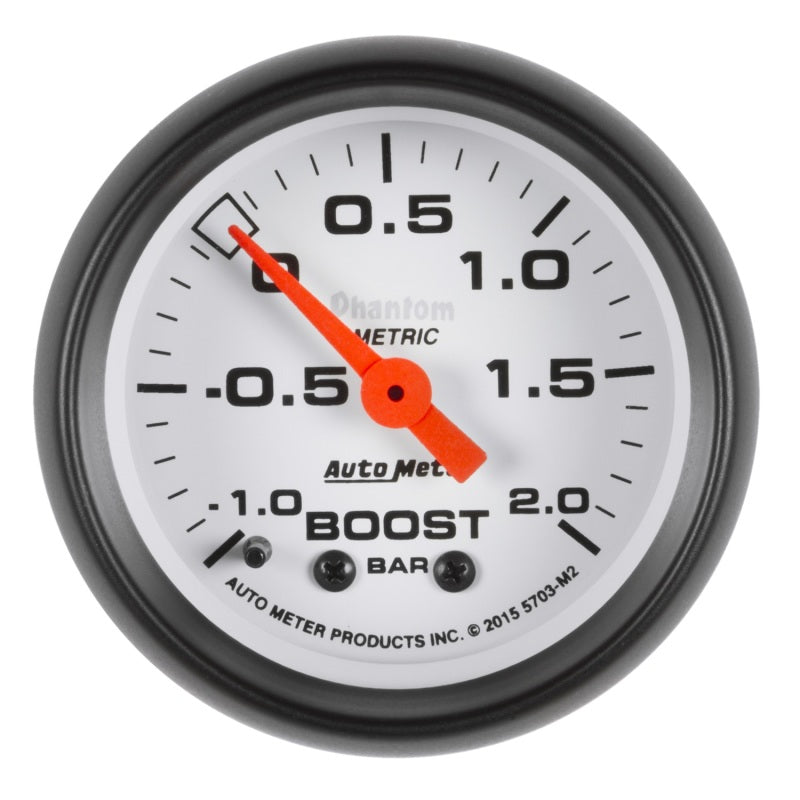 Autometer Phantom Gauge Vac/Boost 2 1/16in -1 - +2 Bar Mechanical Phantom 5703-M2 5703-M2 Photo - Primary