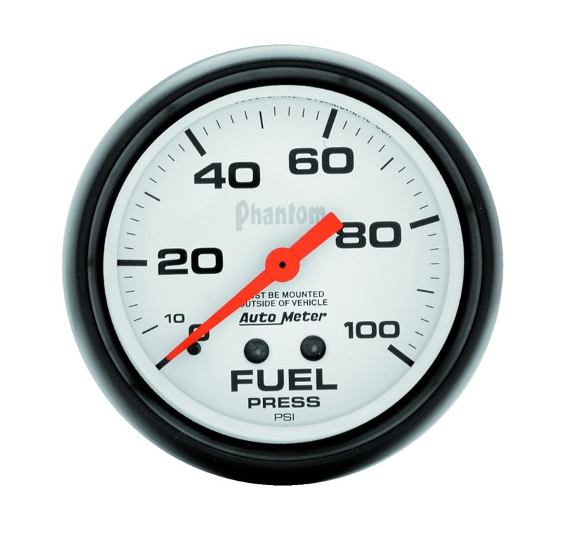 Autometer Phantom 66.7mm 0-100 PSI Mechanical Fuel Pressure Gauge 5812 5812 Photo - Primary