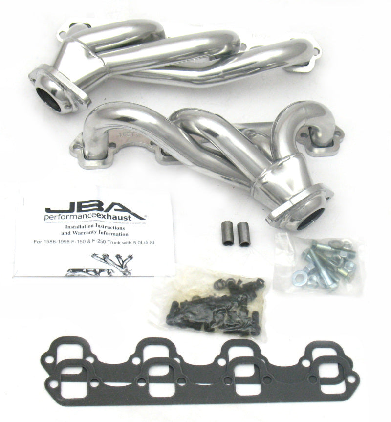 JBA 87-95 Ford F-150 5.0L SBF 1-1/2in Primary Silver Ctd Cat4Ward Header 1627SJS 1627SJS Photo - Primary