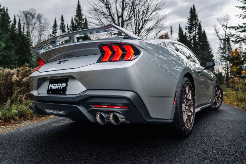 MBRP 2024+ Ford Mustang GT Armor Lite 3in Steet Profile Catback Exhaust - Stainless Steel Tips S7280AL S7280AL Photo - Close Up