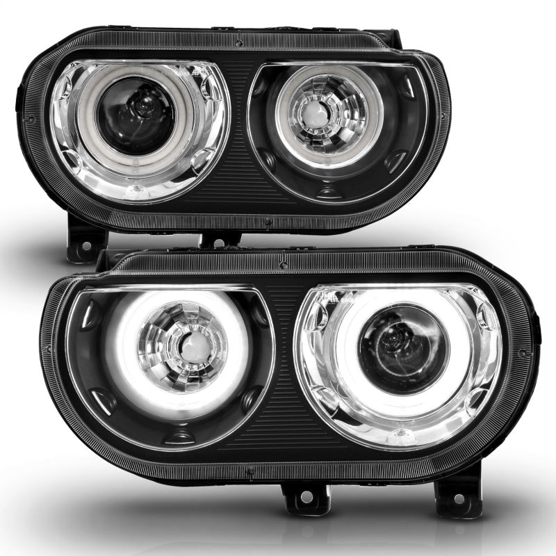 Anzo 2008-2014 Dodge Challenger Projector Headlights w/ Halo Black (CCFL) 121308 Photo - Unmounted