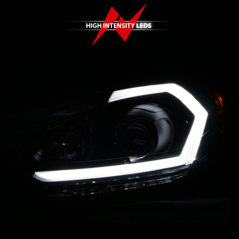 ANZO 2014-2016 Kia Forte Projector Headlights w/ Light Bar Black Housing w/ DRL 121562 121562 Photo - Unmounted