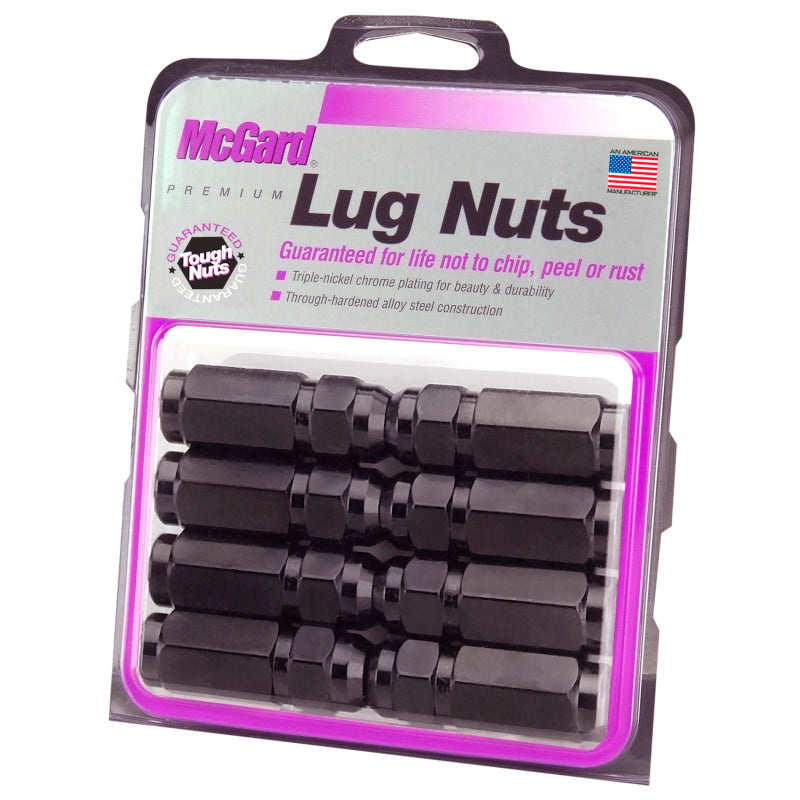 McGard Hex Lug Nut (Cone Seat / Duplex) 9/16-18 / 7/8 Hex / 2.5in. Length (8-Pack) - Black 64816 64816 Photo - in package