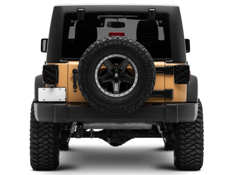 Raxiom 07-18 Jeep Wrangler JK Axial Series Trident LED Tail Lights- Blk Housing (Smoked Lens) J173718 J173718 Photo - Close Up