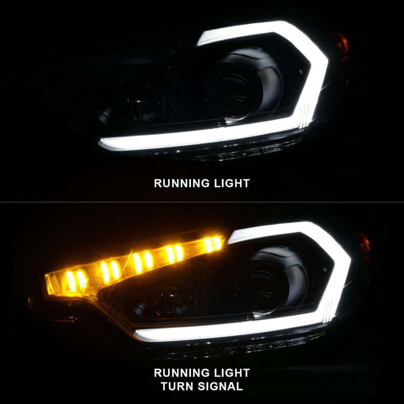 ANZO 2014-2016 Kia Forte Projector Headlights w/ Light Bar Black Housing w/ DRL 121562 121562 Photo - Unmounted