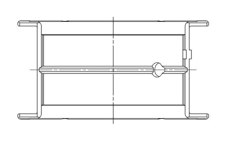 ACL Chevy 262/267/302/305/307/327/350 Race Series .001 Oversized Main Bearing Set - CT-1 Coated 5M909HC-01 5M909HC-01 Technical Drawing