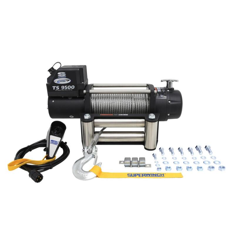 Superwinch 9500 LBS 12 VDC 11/32in x 95ft Steel Rope Tiger Shark 9500 Winch 1595200 1595200 Photo - Close Up