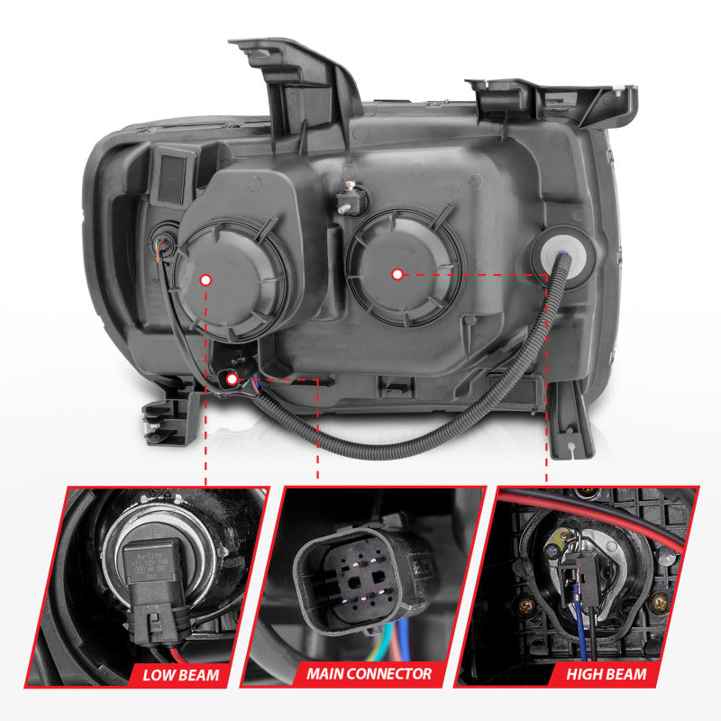 Anzo GMC Canyon 15-18 Projector Plank Style Headlight Black W/ Amber 111381 Photo - Unmounted