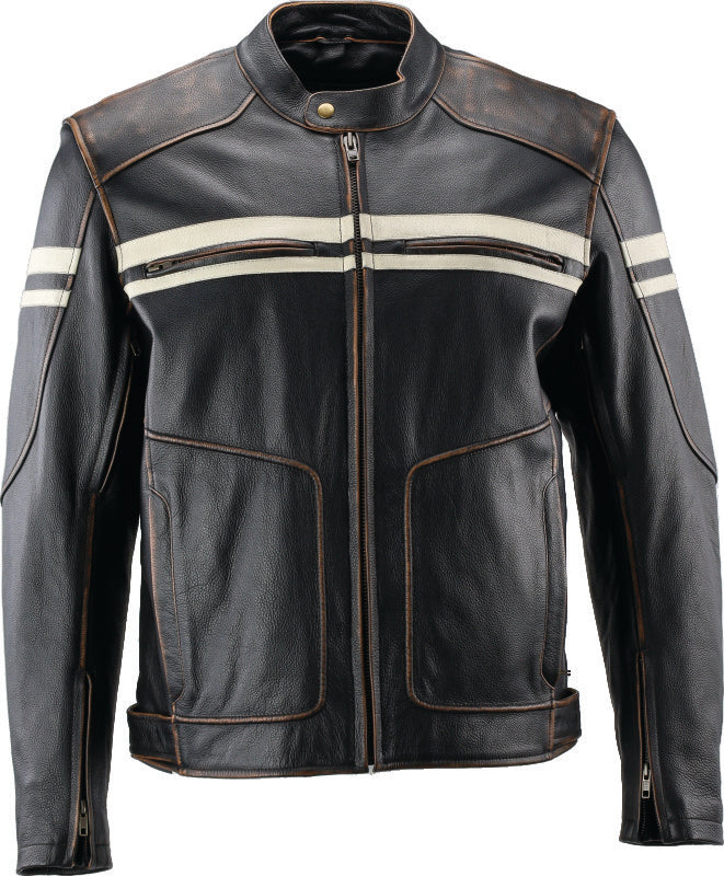 Kuryakyn Leather By River Road Hoodlum Vintage Leather Jacket Black - Large 094384 094384 User 3