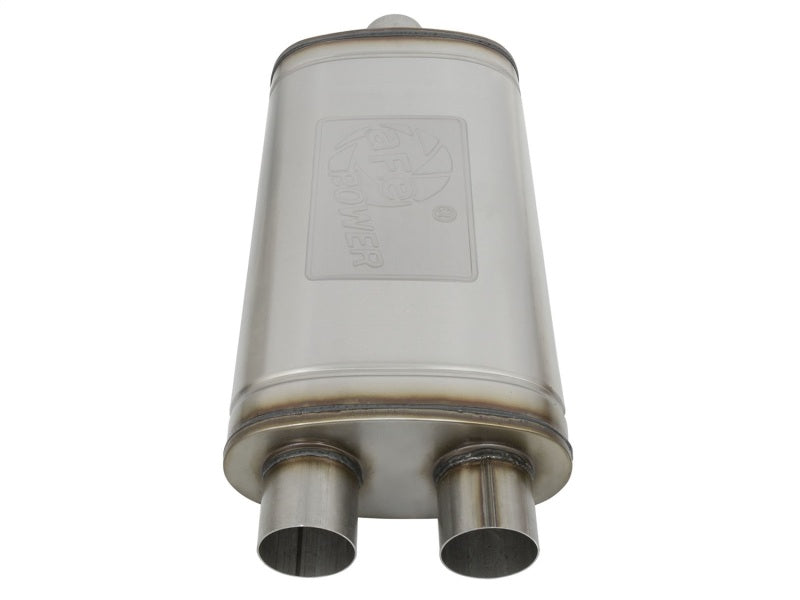 aFe MACH Force-Xp 409 Stainless Steel Muffler - 3" Center Inlet /3" Offset 49M00015 Photo - Unmounted