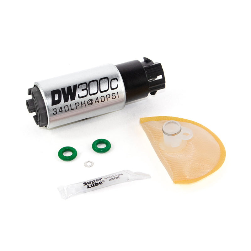 DeatschWerks 340lph compact fuel pump with clips w/ 1008 install kit 9-309-1008 Photo - Primary
