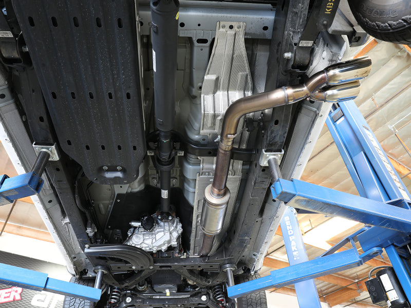 aFe Rebel Series 3in 304 SS Cat-Back Exhaust Side Exit w/ Polished Tips 19 Ford Ranger L4-2.3L (t) 49-33111-P 49-33111-P Photo - Mounted