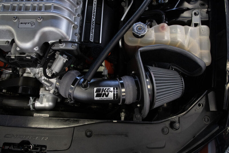 K&N Engineering K&N 17-23 Dodge Charger/Challenger Hellcat SC 6.2L V8 DRYFLOW Performance Air Intake System 30-2553TTK 30-2553TTK Photo - Mounted