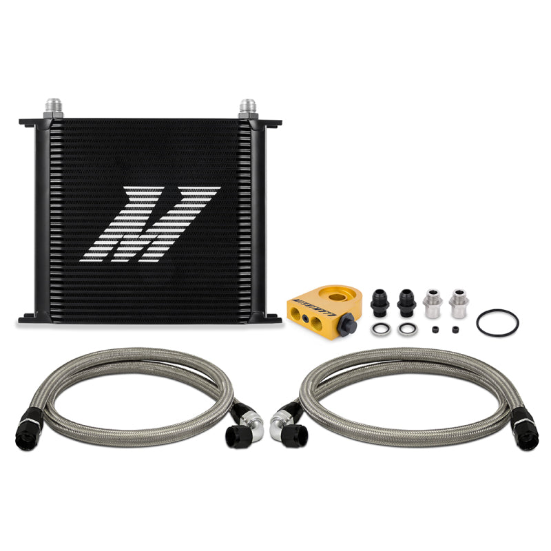 Mishimoto Universal Thermostatic Oil Cooler Kit 34-Row Black MMOC-U34TBK MMOC-U34TBK Photo - Primary